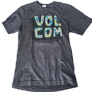 Volcom Gray Splatter Graphic Print Short Sleeve Tee - L